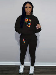 Loose OversizeSweatshirt And Leggings Women's Suit