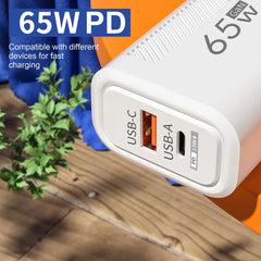 PD 65W GaN Charger USB C Fast Chargering Adapter For Samsung S22 S21 iPhone 14 13 Xiaomi Huawei LG Quick Charge 3.0 USB Charger