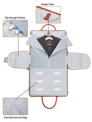 Carry On Garment Bag 55L Large Pu Leather Duffle Bag Waterproof With Shoe Pouch For 2 In 1 Hanging Suitcase Suit Travel Bags