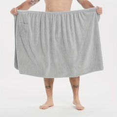 1 coral velvet men's bath towel-adjustable elastic bath towel-soft and skin-friendly, 31.5 * 55 inches, men's outdoor sauna skir