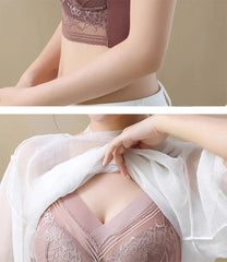 L-6L Women Large Bra Push Up Ice Silk Seamless upper Bralette Lace Wireless Summer Bras Plus Size Top Lingerie Underwear 15019