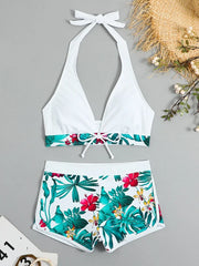 High-Waist Floral Bikini Set – Sporty &amp; Stylish Summer Swimwear