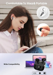 HiFi Wireless Earbuds BT5.3 – 48H Playtime, ENC Noise Cancelling, LED Display, IP7 Waterproof.